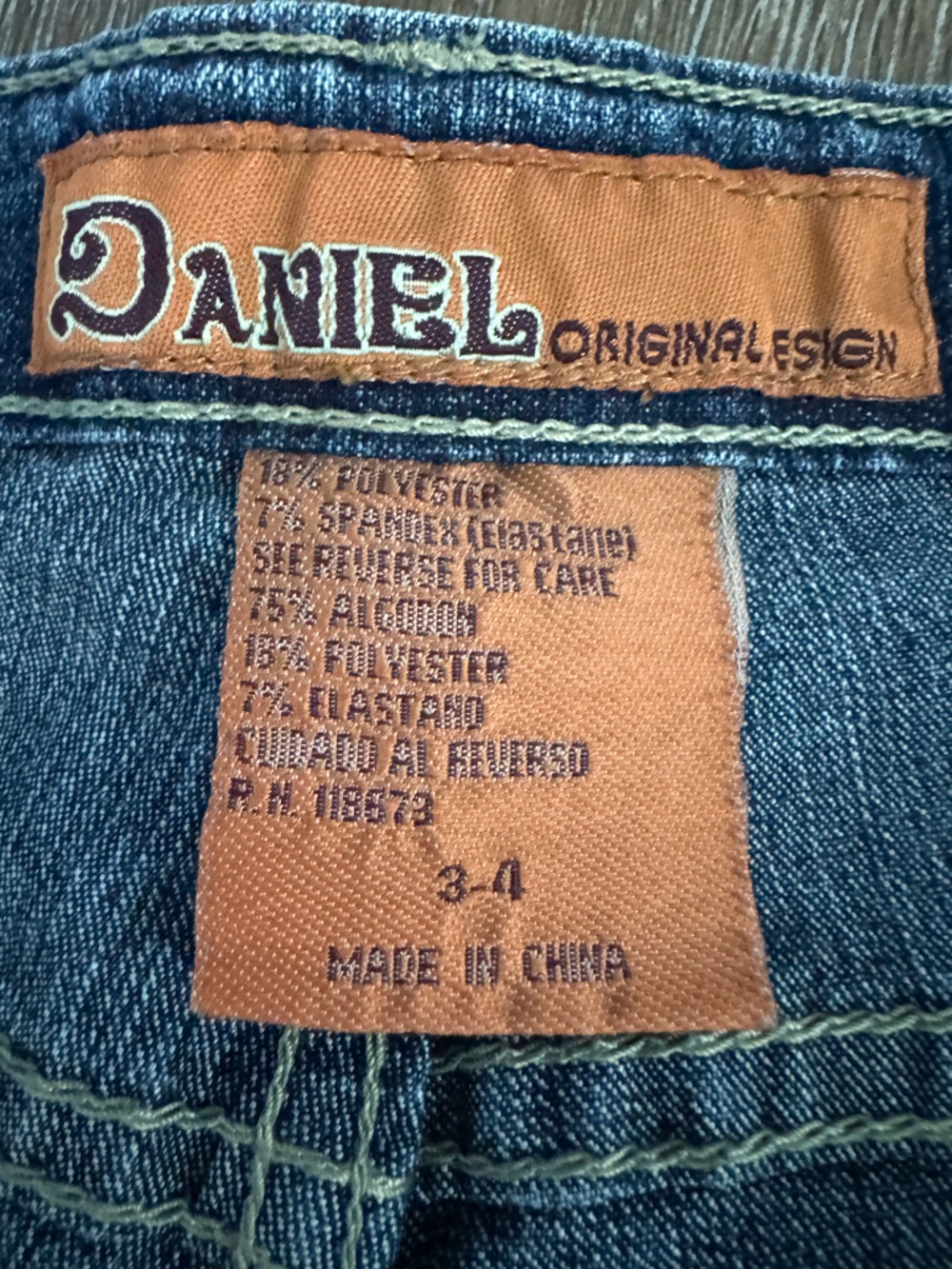 Vintage 90s DANIEL Original Design Embroidered Peacock Floral Jeans Size 3-4 - Picture 10 of 14